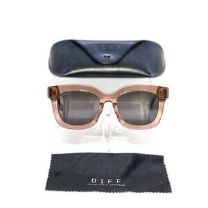 Diff Carson CF-GR39P Rose Gold Oversized Polarized Sunglasses W/Case